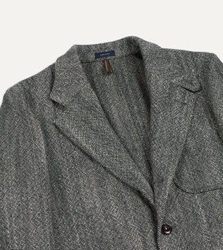 Drake's Black & White Tweed Western Games Blazer — side profile