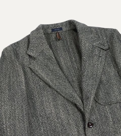 Drake's Black & White Tweed Western Games Blazer — side profile