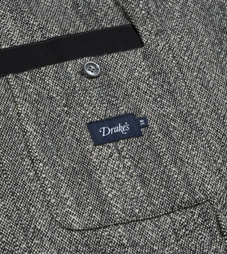 Drake's Black & White Tweed Western Games Blazer — on-model front