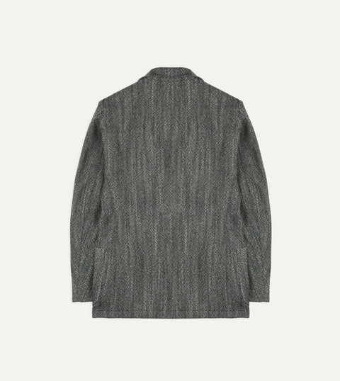 Drake's Black & White Tweed Western Games Blazer — on-model back