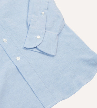 Drake's Ice Blue Cotton Oxford Cloth Button-Down Shirt 5