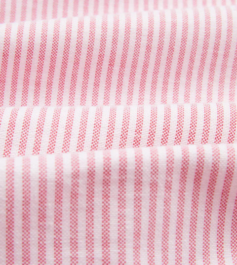 Drake's Pink Ticking Stripe Cotton Oxford Cloth Button-Down Dress Shirt 2