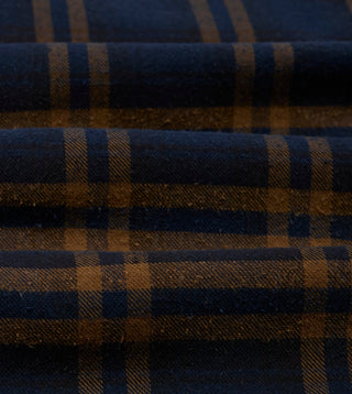 Drake's Grey LP Two Pocket Check Shirt — on-model detail