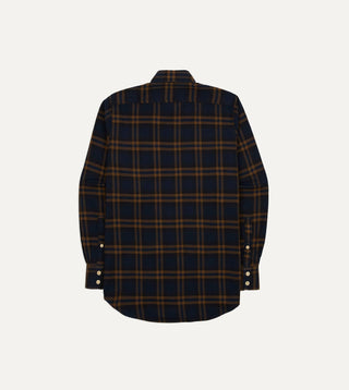 Drake's Grey LP Two Pocket Check Shirt — pocket detail