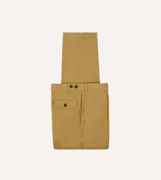 Drake's Sand Vintage Wash Cotton Games Trousers 1