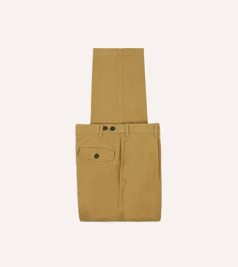 Drake's Sand Vintage Wash Cotton Games Trousers 1