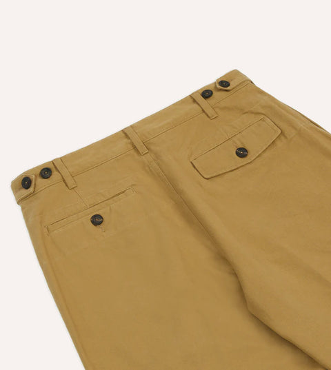 Drake's Sand Vintage Wash Cotton Games Trousers 5