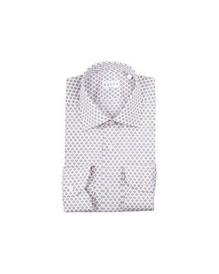 Xacus Off White Pattern Dress Shirt 1