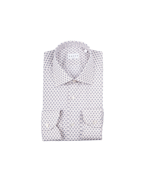 Xacus Off White Pattern Dress Shirt 1