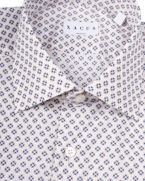 Xacus Off White Pattern Dress Shirt 3