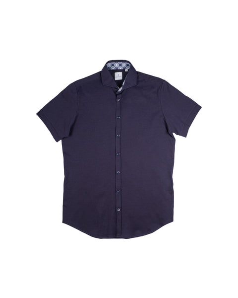 Blue Industry Navy Stretch Short Sleeve Button Up 1