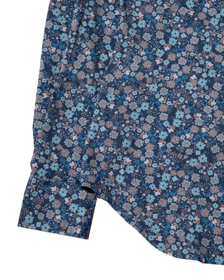 Xacus Blue Floral Printed Dress Shirt 3