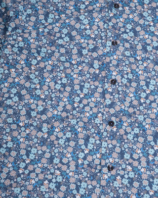 Xacus Blue Floral Printed Dress Shirt 4