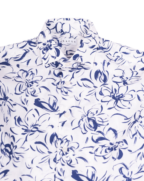 Xacus Blue Poplin Pattern Dress Shirt 3