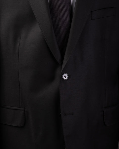 Tagliatore Black Vesuvio Stock Suit - Wool - Back View