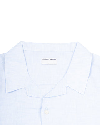 Tiger of Sweden Light Blue Linen Short Sleeve Shirt 3