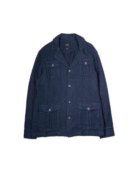 Benson Navy Linen Field Jacket 1