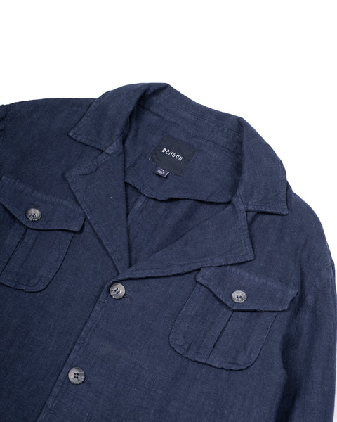 Benson Navy Linen Field Jacket 2