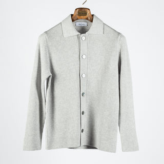 Light Grey Wool Cashmere Overshirt - Mr.Derk