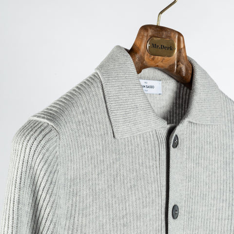Light Grey Wool Cashmere Overshirt - Mr.Derk