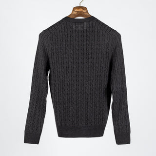 Charcoal Cable knit Wool Sweater - Mr.Derk