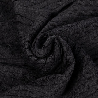 Charcoal Cable knit Wool Sweater - Mr.Derk