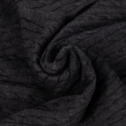 Charcoal Cable knit Wool Sweater - Mr.Derk