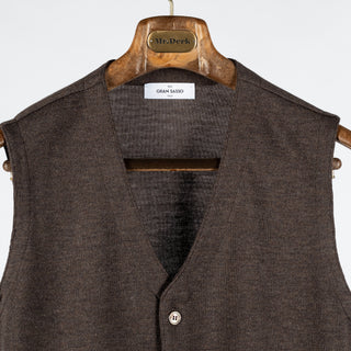 Gran Sasso Brown 5 Button Wool Vest - Wool, Merino, Made In Italy - View 6