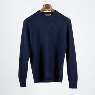 Gran Sasso Vintage Navy Knit Wool Crewneck Sweater - Wool, Italian, Made In Italy