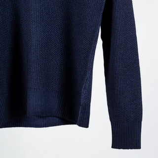 Gran Sasso Vintage Navy Knit Wool Crewneck Sweater - Wool, Italian, Made In Italy - Back View