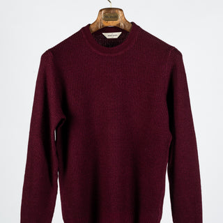 Gran Sasso Vintage Burgundy Knit Wool Crewneck Sweater - Wool, Italian, Made In Italy - View 6