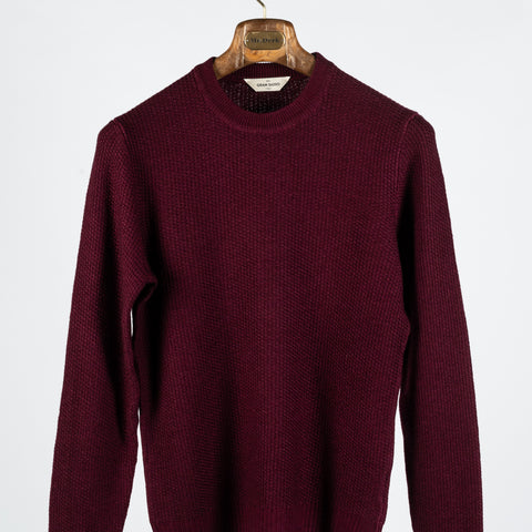 Gran Sasso Vintage Burgundy Knit Wool Crewneck Sweater - Wool, Italian, Made In Italy - View 6