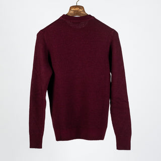 Gran Sasso Vintage Burgundy Knit Wool Crewneck Sweater - Wool, Italian, Made In Italy - View 5