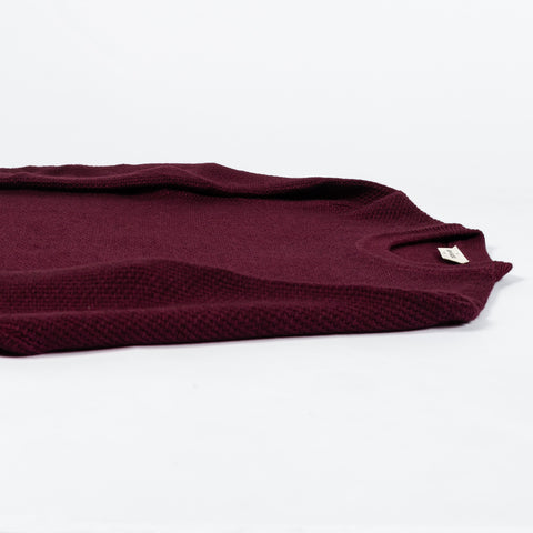 Gran Sasso Vintage Burgundy Knit Wool Crewneck Sweater - Wool, Italian, Made In Italy - View 8
