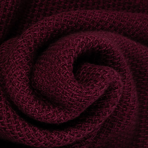 Gran Sasso Vintage Burgundy Knit Wool Crewneck Sweater - Wool, Italian, Made In Italy - Alternate View