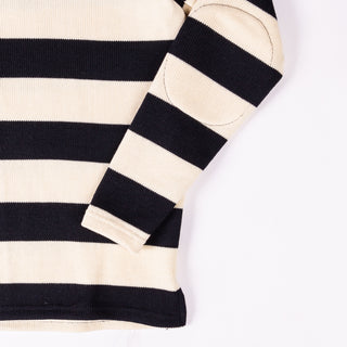 Dehen 1920 Cream & Black Striped Heavy Duty Knit Sweater 2