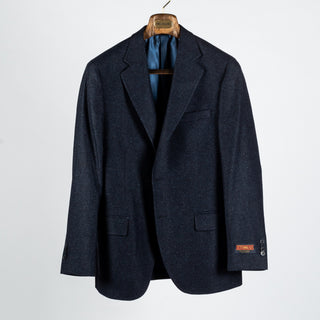 Mottled Navy Wool Cashmere Blazer - Mr.Derk