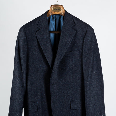 Mottled Navy Wool Cashmere Blazer - Mr.Derk