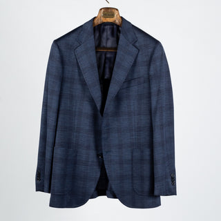 Empire Blue Glen Checked Blazer - Wool, Made In Canada
