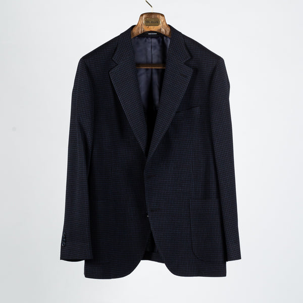 Textured Navy Micro Check Blazer