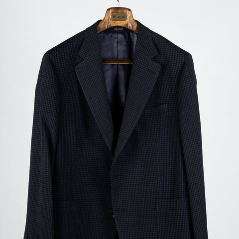 Textured Navy Micro Check Blazer - Mr.Derk