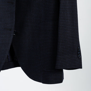 Textured Navy Micro Check Blazer - Mr.Derk