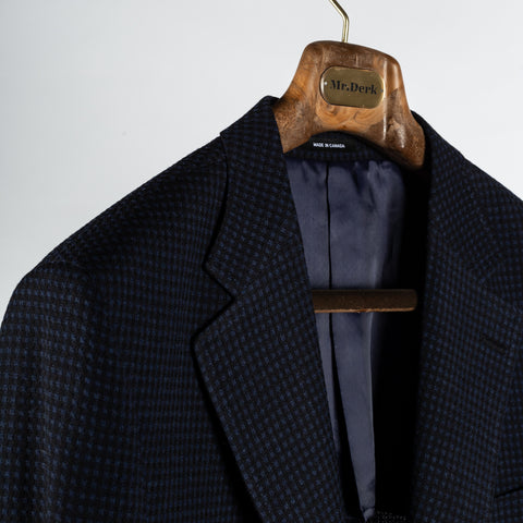 Textured Navy Micro Check Blazer - Mr.Derk