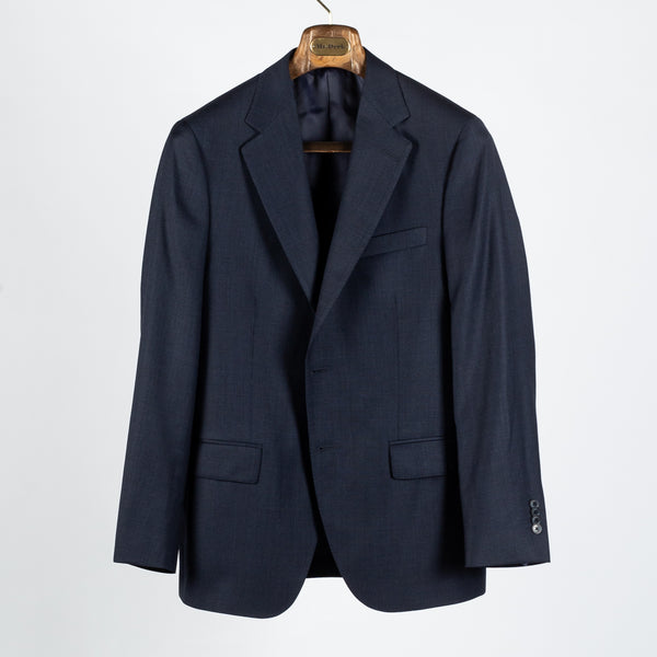 Textured Navy Wool Suit