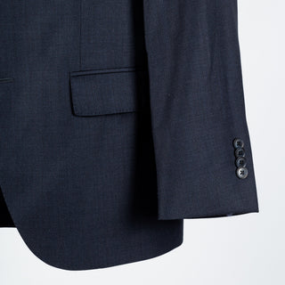 Empire Textured Navy Wool Suit - Wool, Made In Canada - Back View