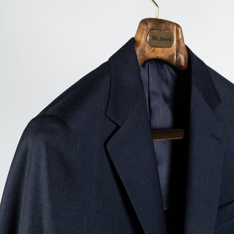 Empire Textured Navy Wool Suit - Wool, Made In Canada - Detail View