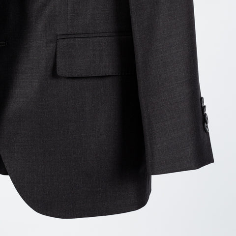 Empire Charcoal Wool Suit - Wool, Made In Canada - Back View
