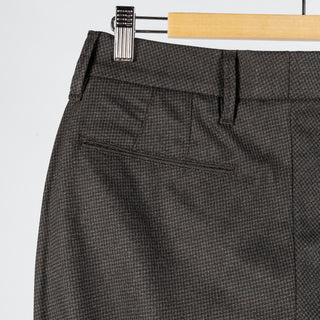 Alberto Textured Charcoal 1440 Lou Trousers - Tan, Polyester, Viscose, Stretch, Slim Fit - View 6