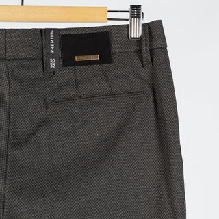 Alberto Textured Charcoal 1440 Lou Trousers - Tan, Polyester, Viscose, Stretch, Slim Fit - View 7