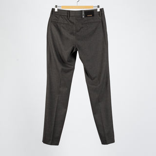 Alberto Textured Charcoal 1440 Lou Trousers - Tan, Polyester, Viscose, Stretch, Slim Fit - View 5